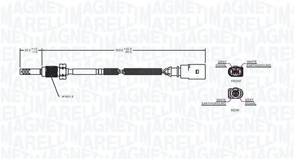 Palpeur, température des gaz MAGNETI MARELLI ref. 172000203010