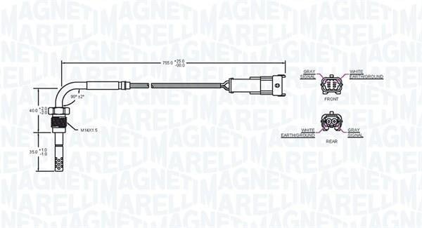 Palpeur, température des gaz MAGNETI MARELLI ref. 172000207010