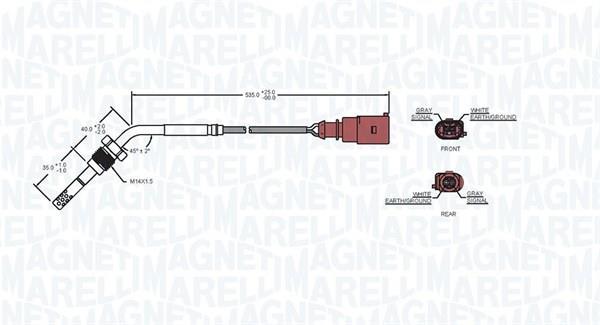 Palpeur, température des gaz MAGNETI MARELLI ref. 172000213010
