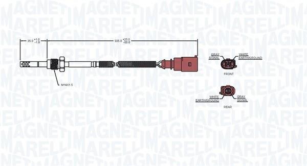 Palpeur, température des gaz MAGNETI MARELLI ref. 172000229010
