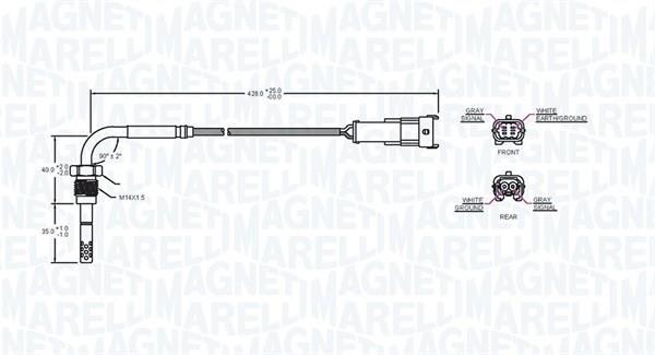 Palpeur, température des gaz MAGNETI MARELLI ref. 172000233010