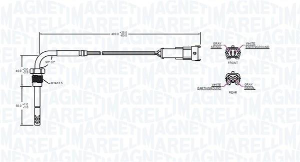 Palpeur, température des gaz MAGNETI MARELLI ref. 172000235010