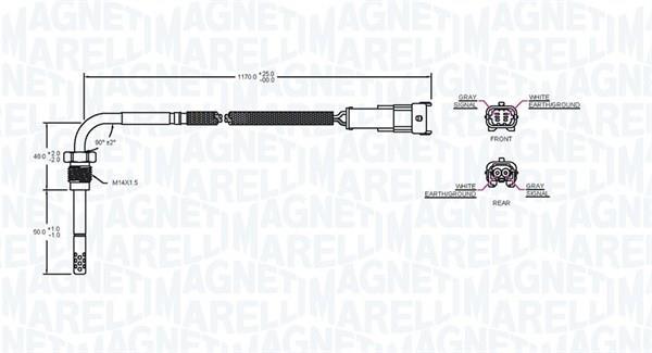 Palpeur, température des gaz MAGNETI MARELLI ref. 172000239010