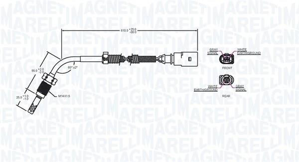 Palpeur, température des gaz MAGNETI MARELLI 172000241010