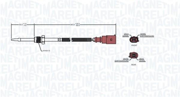 Palpeur, température des gaz MAGNETI MARELLI ref. 172000249010