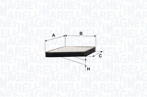 Filtre d'habitacle (Filtre à pollen) MAGNETI MARELLI ref. 350203062100