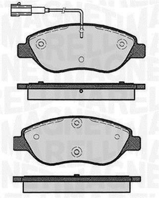 Jeu de 4 plaquettes de frein MAGNETI MARELLI ref. 363916060124
