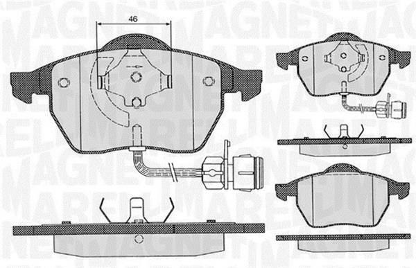 Jogo de 4 pastilhas de travão MAGNETI MARELLI ref. 363916060130
