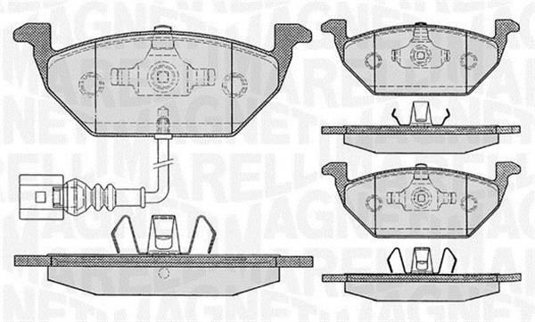 Jeu de 4 plaquettes de frein MAGNETI MARELLI ref. 363916060132