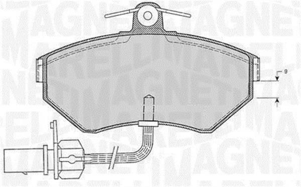 Jogo de 4 pastilhas de travão MAGNETI MARELLI ref. 363916060138