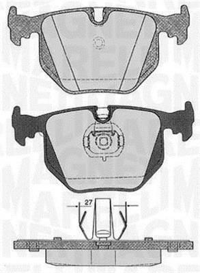 Jogo de 4 pastilhas de travão MAGNETI MARELLI ref. 363916060152