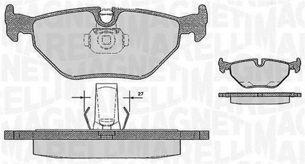 Jeu de 4 plaquettes de frein MAGNETI MARELLI ref. 363916060158