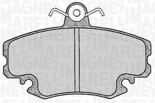Jeu de 4 plaquettes de frein MAGNETI MARELLI ref. 363916060204