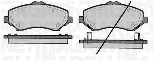 Jeu de 4 plaquettes de frein MAGNETI MARELLI ref. 363916060211