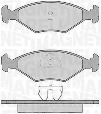 Jeu de 4 plaquettes de frein MAGNETI MARELLI ref. 363916060229