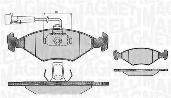 Jogo de 4 pastilhas de travão MAGNETI MARELLI ref. 363916060234
