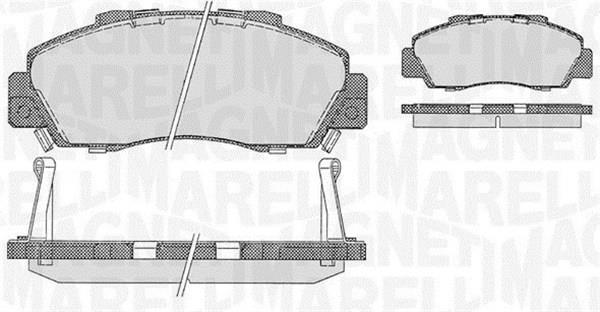 Jeu de 4 plaquettes de frein MAGNETI MARELLI ref. 363916060274