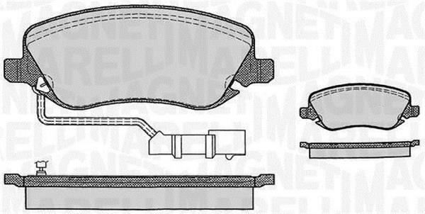 Jeu de 4 plaquettes de frein MAGNETI MARELLI ref. 363916060289