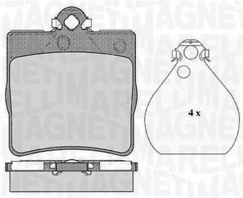 Jogo de 4 pastilhas de travão MAGNETI MARELLI ref. 363916060311