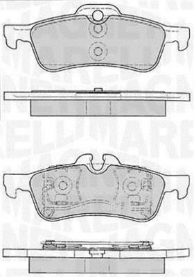 Jeu de 4 plaquettes de frein MAGNETI MARELLI ref. 363916060331