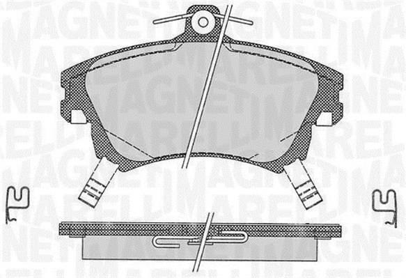 Jogo de 4 pastilhas de travão MAGNETI MARELLI ref. 363916060335
