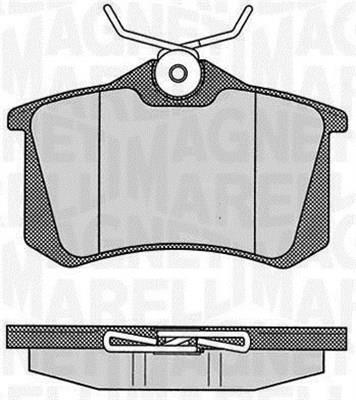 Jeu de 4 plaquettes de frein MAGNETI MARELLI ref. 363916060348