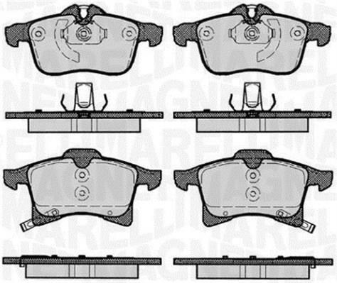 Jeu de 4 plaquettes de frein MAGNETI MARELLI ref. 363916060364