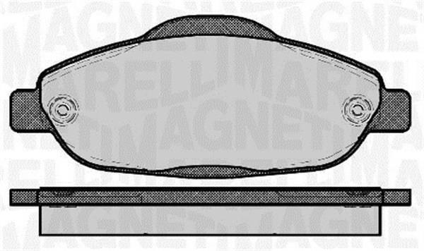 Jeu de 4 plaquettes de frein MAGNETI MARELLI ref. 363916060373