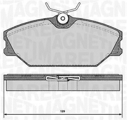 Jeu de 4 plaquettes de frein MAGNETI MARELLI ref. 363916060377