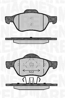 Jeu de 4 plaquettes de frein MAGNETI MARELLI ref. 363916060384
