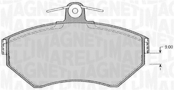 Jogo de 4 pastilhas de travão MAGNETI MARELLI ref. 363916060389