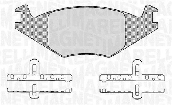 Jeu de 4 plaquettes de frein MAGNETI MARELLI ref. 363916060395