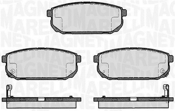 Jogo de 4 pastilhas de travão MAGNETI MARELLI ref. 363916060448