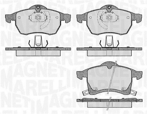 Jeu de 4 plaquettes de frein MAGNETI MARELLI ref. 363916060523