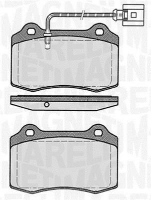 Jeu de 4 plaquettes de frein MAGNETI MARELLI ref. 363916060554