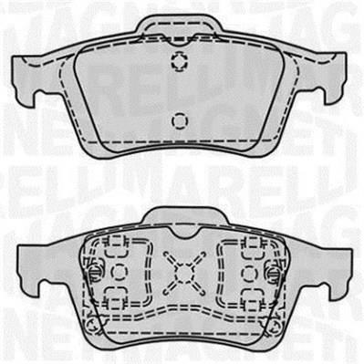 Jeu de 4 plaquettes de frein MAGNETI MARELLI ref. 363916060569