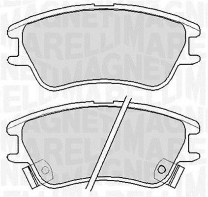 Jeu de 4 plaquettes de frein MAGNETI MARELLI ref. 363916060655