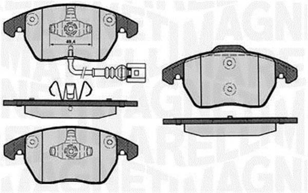 Jeu de 4 plaquettes de frein MAGNETI MARELLI ref. 363916060657