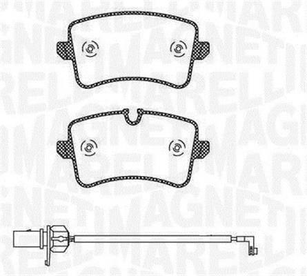 Jeu de 4 plaquettes de frein MAGNETI MARELLI ref. 363916060676