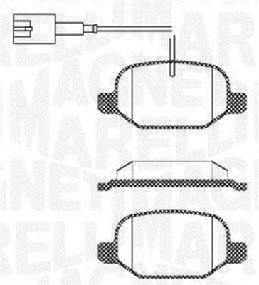 Jogo de 4 pastilhas de travão MAGNETI MARELLI ref. 363916060687