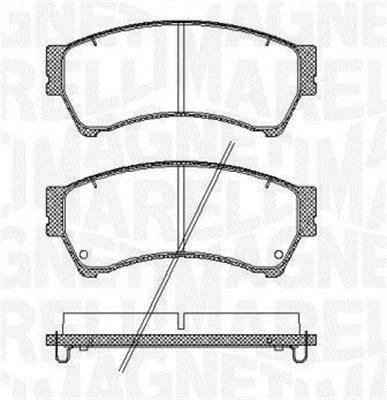 Jeu de 4 plaquettes de frein MAGNETI MARELLI ref. 363916060699