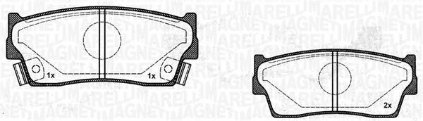 Jeu de 4 plaquettes de frein MAGNETI MARELLI ref. 363916060799