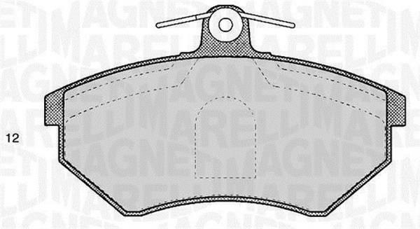 Jeu de 4 plaquettes de frein MAGNETI MARELLI ref. 363916060806