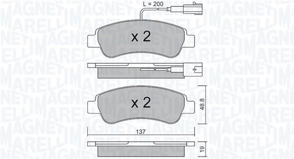 Jogo de 4 pastilhas de travão MAGNETI MARELLI ref. 363916060832