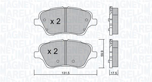 Jogo de 4 pastilhas de travão MAGNETI MARELLI ref. 363916060839