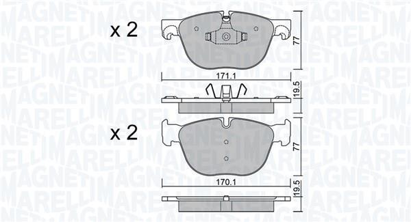 Jogo de 4 pastilhas de travão MAGNETI MARELLI ref. 363916060855