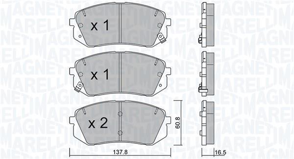 Jogo de 4 pastilhas de travão MAGNETI MARELLI ref. 363916060861