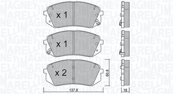 Jogo de 4 pastilhas de travão MAGNETI MARELLI ref. 363916060907
