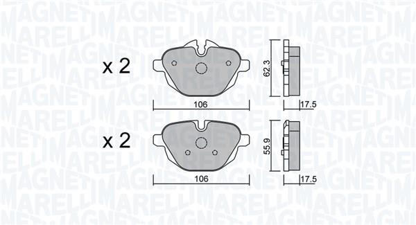 Jogo de 4 pastilhas de travão MAGNETI MARELLI ref. 363916060910