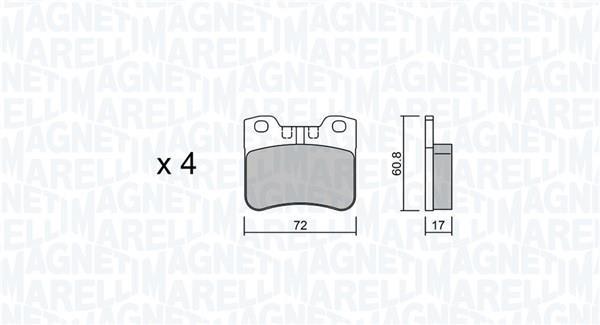 Jogo de 4 pastilhas de travão MAGNETI MARELLI ref. 363916060923